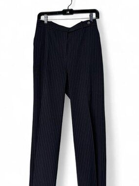 Max Mara Navy Blue Pinstripe Pants